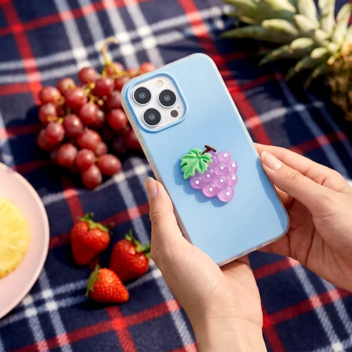 iPhone 11 modré puzdro 2 v 1 s ovocím - 9