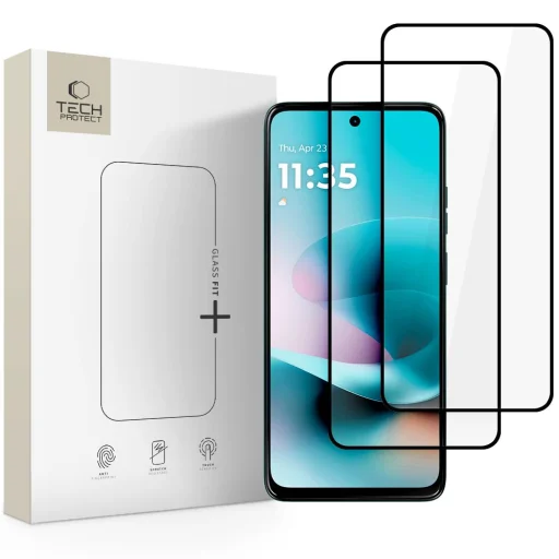 Motorola Moto G57 / G57 Power / G67 Power Tech-Protect Glass Fit+ 2 kusy čierne tvrdené sklo - 1