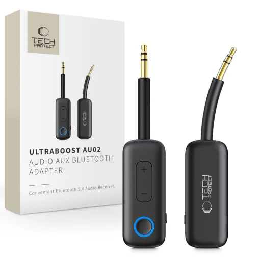 Tech-Protect Ultraboost AU02 audio adaptér AUX Bluetooth 5.4 čierny - 1