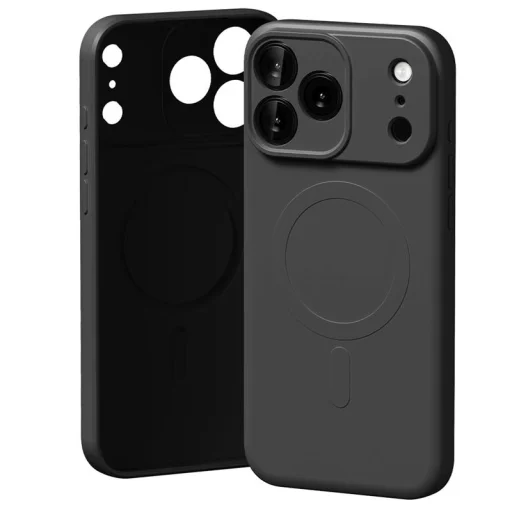 iPhone 17 Pro Max Mercury polosilikónové MagSafe puzdro, čierne - 1