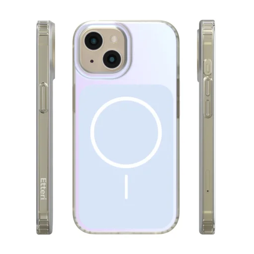 Svetlomodré puzdro Etteri Hidden Pearl pre iPhone 15 - 3