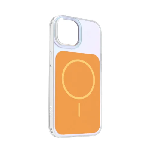 iPhone 15 skryté perleťovo oranžové puzdro - 2