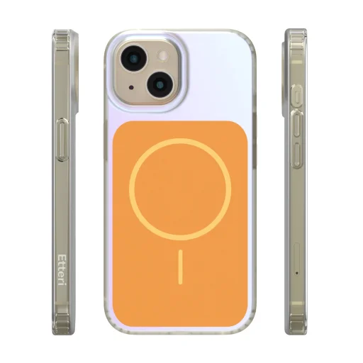 iPhone 15 skryté perleťovo oranžové puzdro - 3