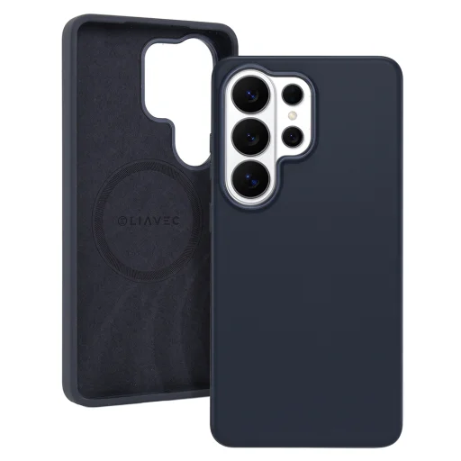 Liavec Silky puzdro s kovovým rámčekom fotoaparátu pre Samsung Galaxy S26 Ultra modré - 1