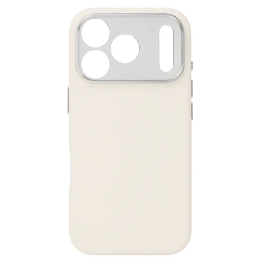 Liavec Silk Shield puzdro s kovovým rámom kamery pre iPhone 17 Pro Max béžové - 3