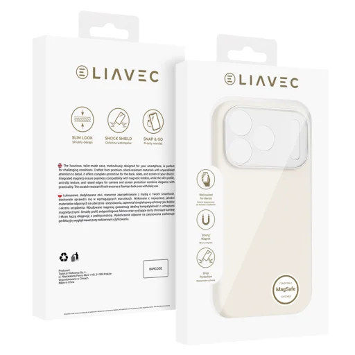 Liavec Silk Shield puzdro s kovovým rámom kamery pre iPhone 17 Pro Max béžové - 5