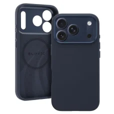 Liavec Silk Shield puzdro s kovovým rámčekom fotoaparátu pre iPhone 17 Pro, námornícka modrá