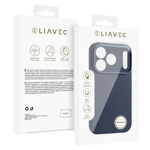 Liavec Silk Shield puzdro s kovovým rámčekom fotoaparátu pre iPhone 17 Pro, námornícka modrá - 5