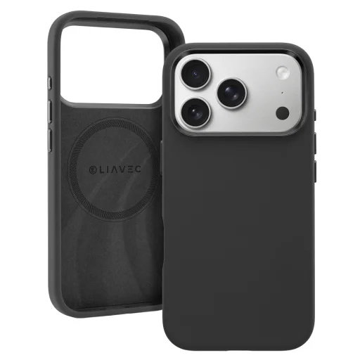 Liavec Silky puzdro s kovovým rámom fotoaparátu pre iPhone 17 Pro Max čierne puzdro - 1