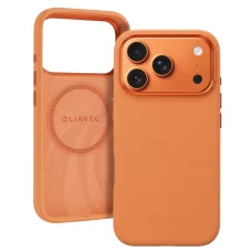 Liavec Silky Case s kovovým rámom fotoaparátu na iPhone 17 Pro oranžová