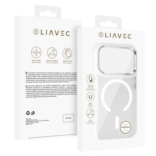 Liavec Cloudy puzdro s kovovým rámčekom fotoaparátu pre iPhone 17 Pro biele (tlačidlo ovládania fotoaparátu) - 6