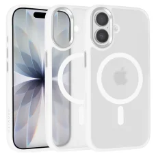 Liavec Cloudy kryt s kovovým rámčekom fotoaparátu pre iPhone 17 biely (tlačidlo ovládania fotoaparátu)