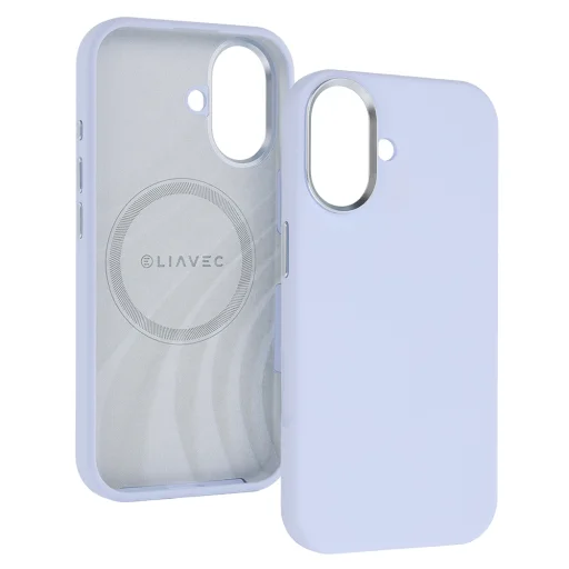 Liavec Silky puzdro s kovovým rámom kamery pre iPhone 17 modré - 2