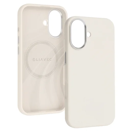 Liavec hodvábny kryt s kovovým rámom fotoaparátu iPhone 17 béžový kryt - 2