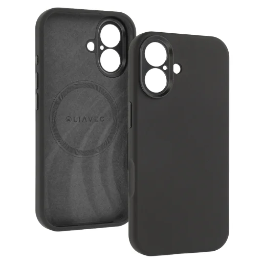 Liavec Silk Shield puzdro s kovovým rámom fotoaparátu pre iPhone 17 čierne puzdro - 2