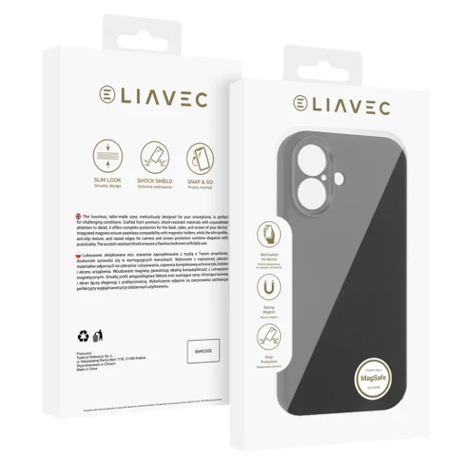 Liavec Silk Shield puzdro s kovovým rámom fotoaparátu pre iPhone 17 čierne puzdro - 5