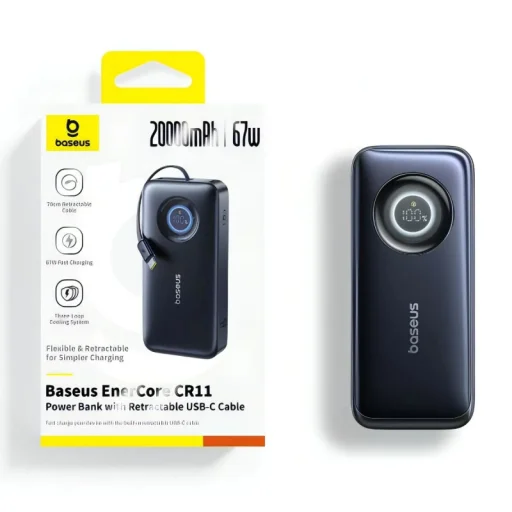 Powerbank Baseus EnerCore CR11, 20000mAh, 67W, PD, Čierna E0027H00 - 8