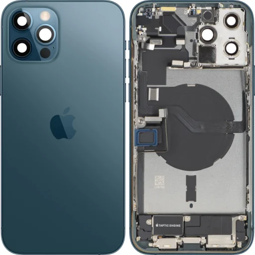 Zadný kryt so stredovým rámom pre Apple iPhone 12 Pro, s kompletnými dielmi, Pacific Blue, demontovaný (trieda A) - 1