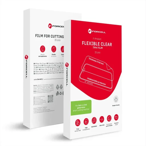 Forcell F-Protect Flexible CLEAR ochranná fólia pre rezacie stroje 2. a 3. generácie, 196 x 125 mm, 25 ks, číra sklenená fólia - 1