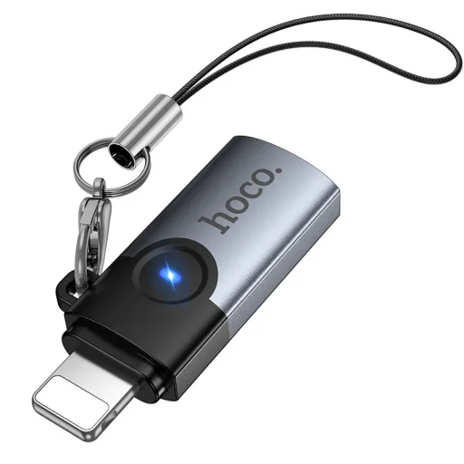Hoco UA46A OTG Lightning - USB-C adaptér 2A sivý - 2