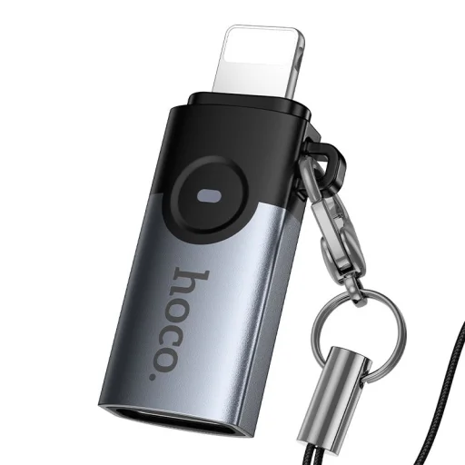 Hoco UA46A OTG Lightning - USB-C adaptér 2A sivý - 3