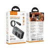 Hoco Smart duálna autonabíjačka s invertorom, 2 zásuvky autozapaľovača, max. 200W, PD66W/1C2A Z66, čierna thumbnail