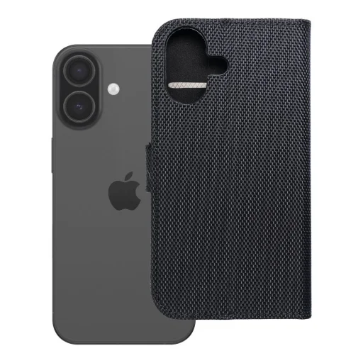 iPhone 17 knižkové puzdro proti krádeži na 4 karty RFID čierne z technickej tkaniny - 8