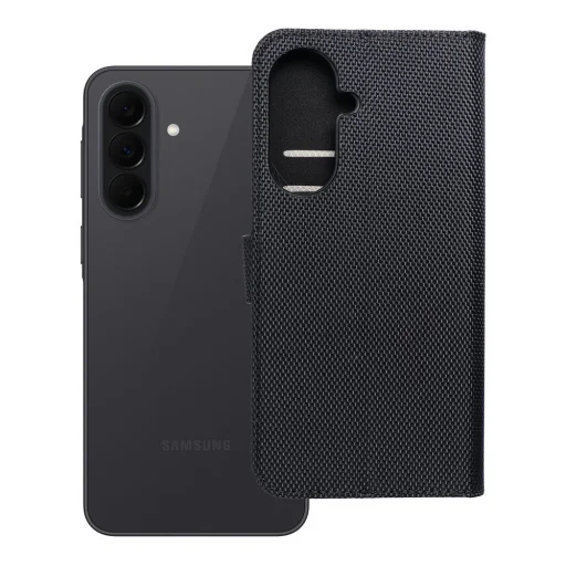Samsung Galaxy A37 knižkové puzdro proti krádeži na 4 karty RFID čierne puzdro z technickej tkaniny - 8