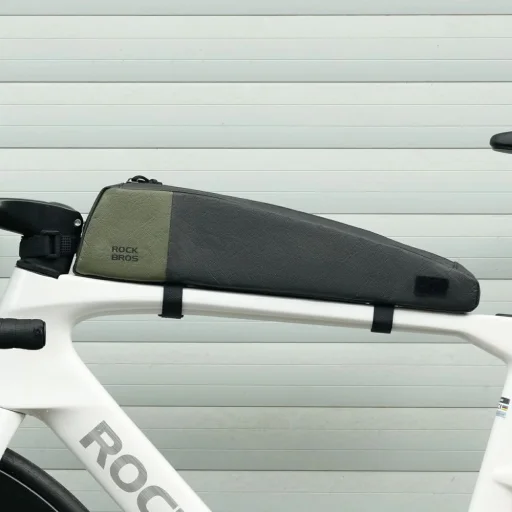 Rockbros DB005 felsőcsövi biciklis táska 0.9L - Fekete és Zöld - 2