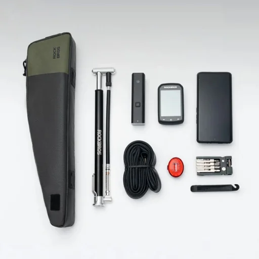 Rockbros DB005 taška na hornú rámovú trubku 0,9 l - čierna a zelená - 3