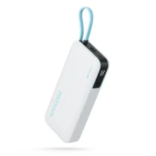 Cuktech CUKP200NGLLG 55W 20000mAh Powerbanka so zabudovaným USB-C káblom - biela