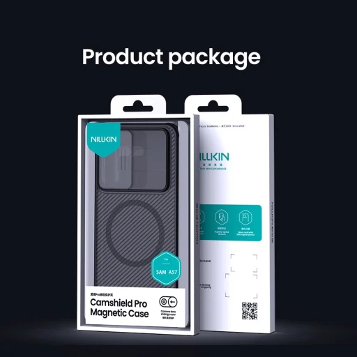 Nillkin CamShield PRO Magnetické puzdro pre Samsung Galaxy A57 Priehľadné čierne puzdro - 10