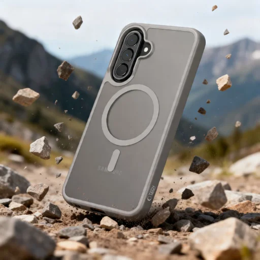 Samsung Galaxy A57 5G Tech-Protect Magmat MagSafe matné sivé puzdro - 5