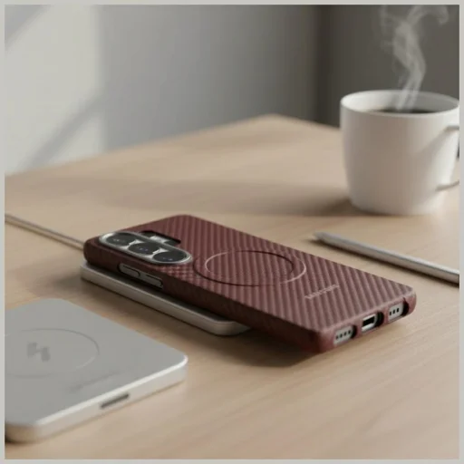 Samsung Galaxy S26 Ultra Carbon Magnet červené puzdro - 3