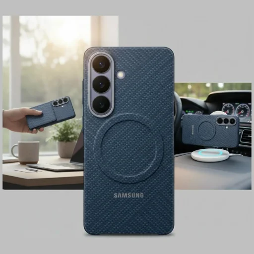 Samsung Galaxy S26 Plus Carbon Magnet puzdro tmavomodré - 3