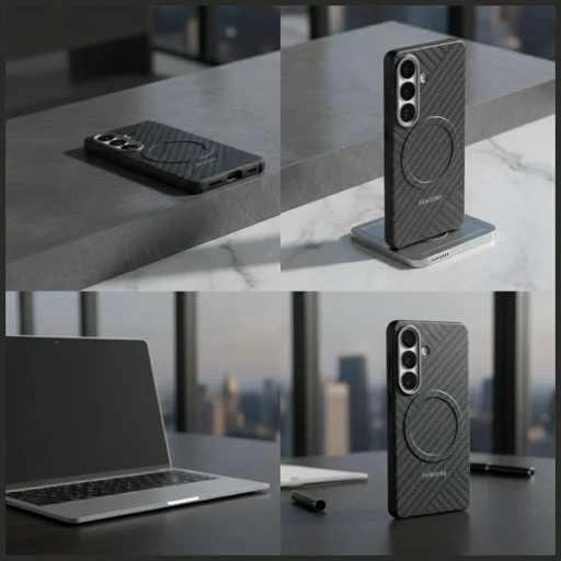 Samsung Galaxy S26 Plus Carbon Magnet sötétszürke tok - 4