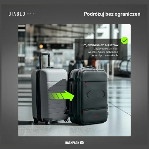 Multifunkčný vákuový batoh Diablo Chairs Backpack Air čierny - 6