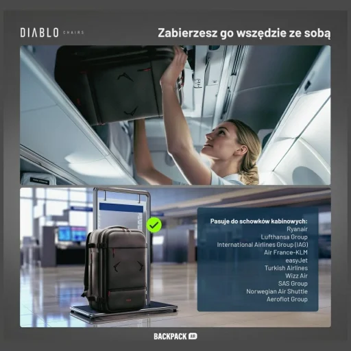 Multifunkčný vákuový batoh Diablo Chairs Backpack Air čierny - 8