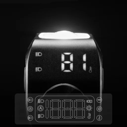 Rockbros M8 1600lm predné svetlo na bicykel s diaľkovým ovládaním 10m nabíjateľné 4000 mAh - čierne - 6