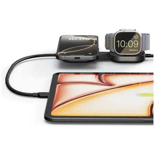 Zens Pro 3 2 v 1 bezdrôtová nabíjačka pre Apple Watch Qi2 15W USB-C/USB-C čierna - 2