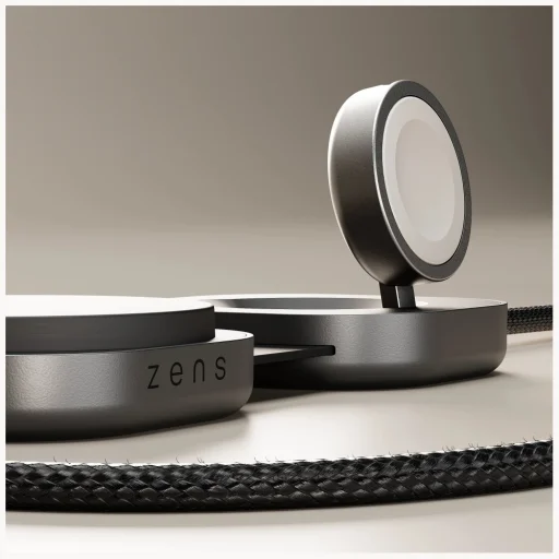 Zens Pro 3 2 v 1 bezdrôtová nabíjačka pre Apple Watch Qi2 15W USB-C/USB-C čierna - 4