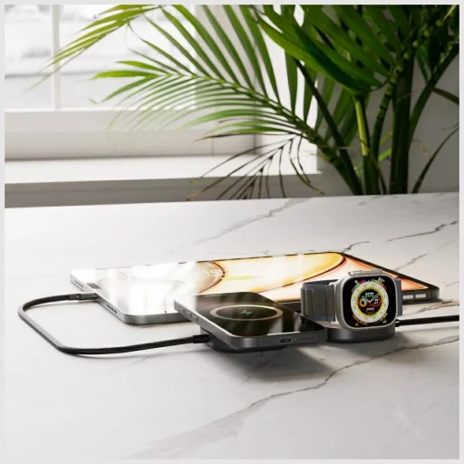 Zens Pro 3 2 v 1 bezdrôtová nabíjačka pre Apple Watch Qi2 15W USB-C/USB-C čierna - 6