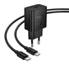 Hoco USB-C QC PD 25W sieťová nabíjačka + kábel USB-C – USB-C N76 čierna thumbnail