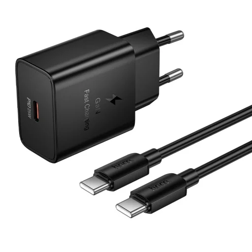 Hoco USB-C QC PD 25W sieťová nabíjačka + kábel USB-C – USB-C N76 čierna - 2