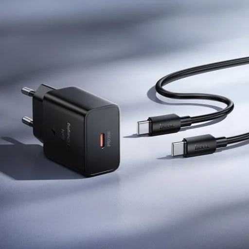 Hoco USB-C QC PD 25W sieťová nabíjačka + kábel USB-C – USB-C N76 čierna - 8
