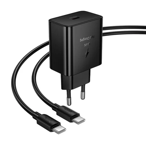 Hoco USB-C QC PD 45W sieťový nabíjací adaptér + USB-C - USB-C kábel čierny - 3