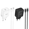 Hoco USB-C PD AVS GaN sieťová nabíjačka s káblom USB-C – USB-C N83 čierna 40W max. 60W thumbnail
