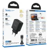 Hoco USB-C PD AVS GaN sieťová nabíjačka s káblom USB-C – USB-C N83 čierna 40W max. 60W thumbnail
