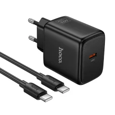 Hoco USB-C PD AVS GaN sieťová nabíjačka s káblom USB-C – USB-C N83 čierna 40W max. 60W