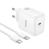 Hoco USB-C PD AVS GaN sieťový nabíjací adaptér 40W max. so 60W USB-C - USB-C káblom N83 biely thumbnail